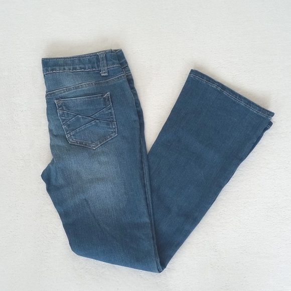 Great Flare Leg Boot Cut Low Rise Jeans Vanilla Star Size 12 (Juniors) - Picture 6 of 12